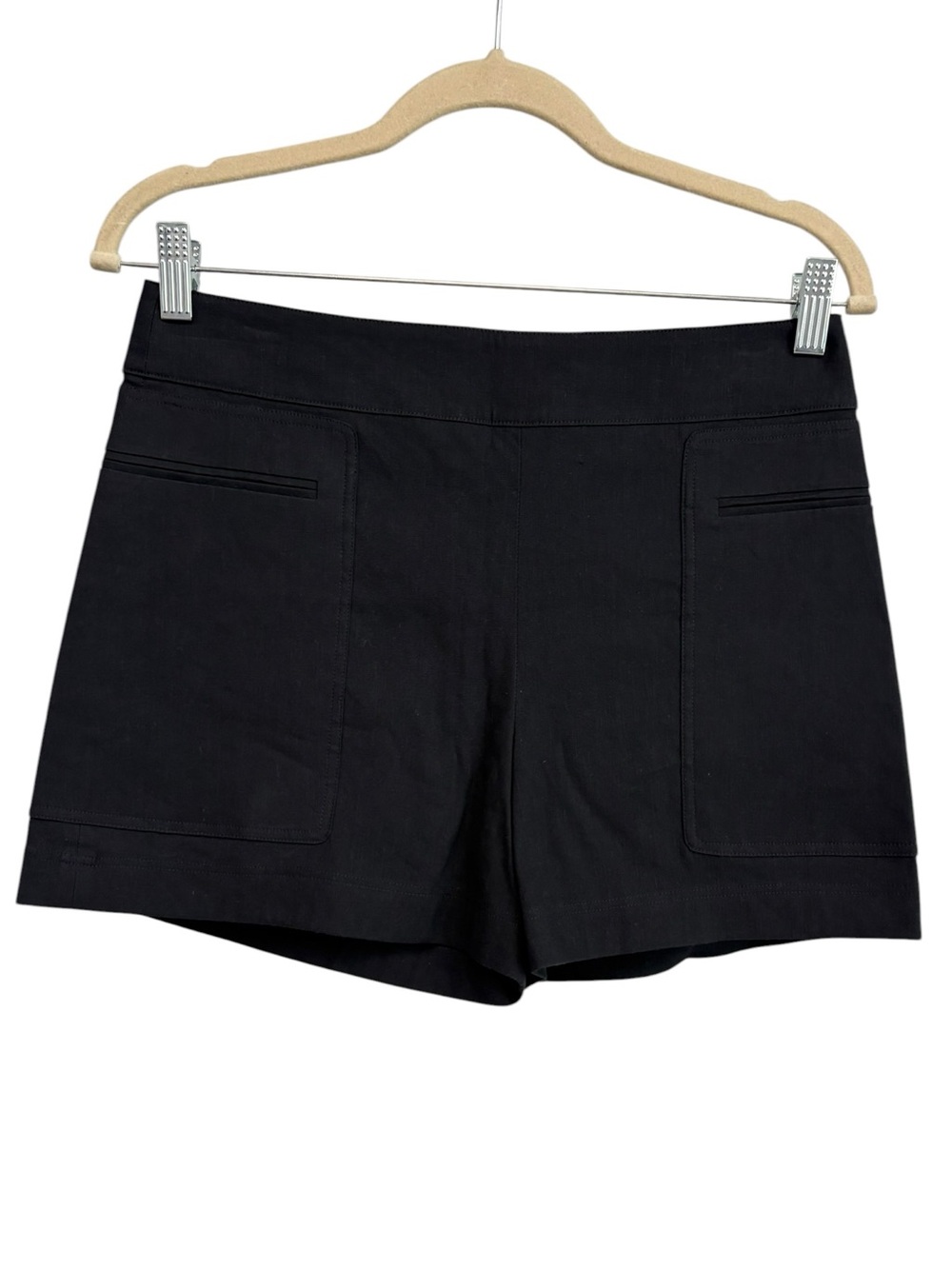 New Theory Linen Blend Mini Utility Short in Deep Navy Caliver 2 Size 4